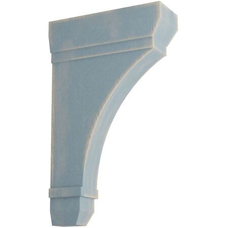 Ekena Millwork 2 1/4"W x 6"D x 10"H Stockport Wood Vintage Decor Bracket, Driftwood Blue BKTWD02X06X10STBU